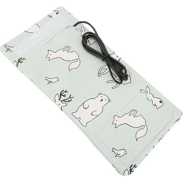 

GOTOTOP Bottle Warmer Bag, Portable Cooler Case for Baby Milk, USB Charging, Bear Pattern