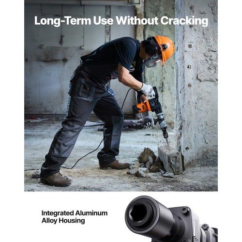 VEVOR Demolition Jack Hammer Concrete Breaker 1400W Electric Hammer 2 Chisel Bit