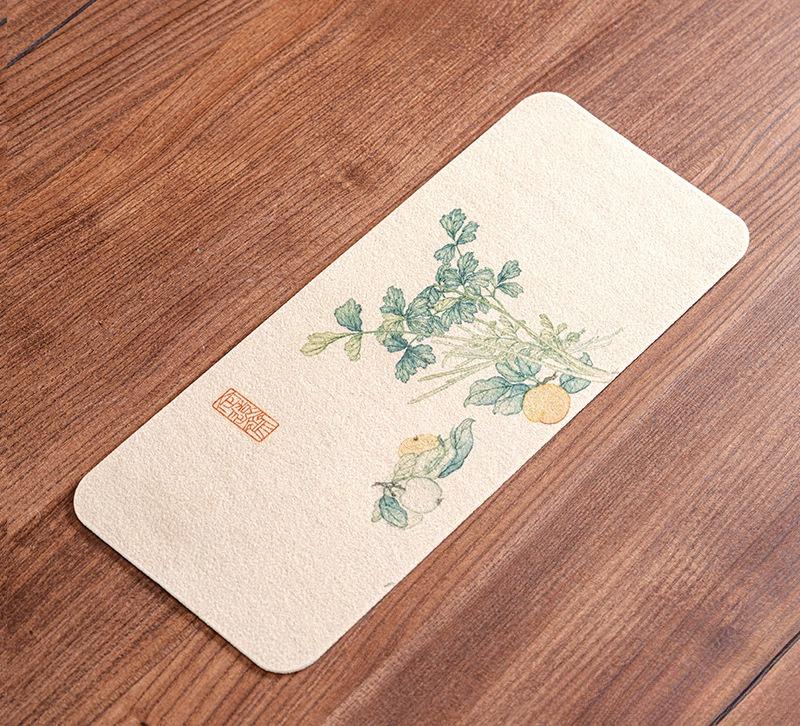 New Chinese Zen miscellaneous vegetable dry brewing tea party pastoral style coffee table dry brewing pad waterproof table flag