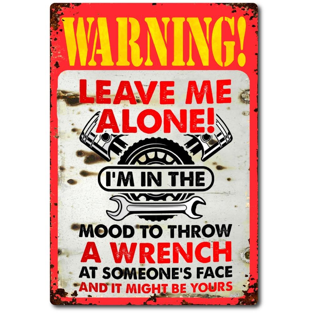 

Американская мастерская механика Винтажный Ретро Жестяная Табличка дверь Настенный Декор Металлическая Бар Паб Постер WARNING THROW WRENCH