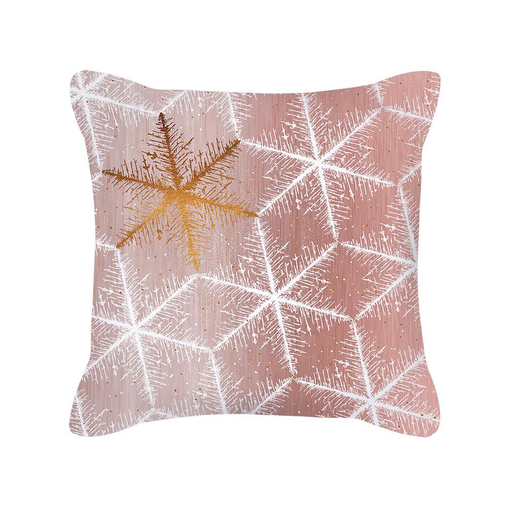 Ins Nordic Style Rose Gold Pink Geometric Square Pillow Cushion Cover