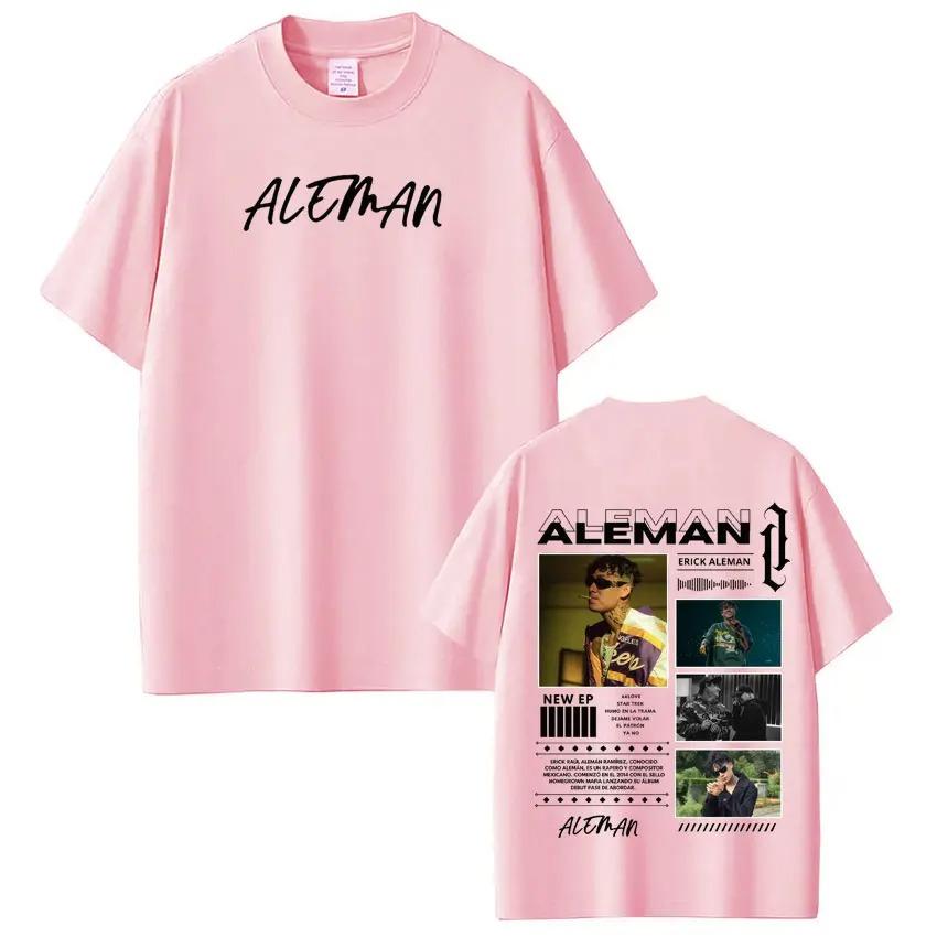 T-shirt Imprimé Tournée Nouvel Album du rappeur Aleman Unisexe Style HipHop Lâche Mode Manches Courtes T-shirts Décontractés