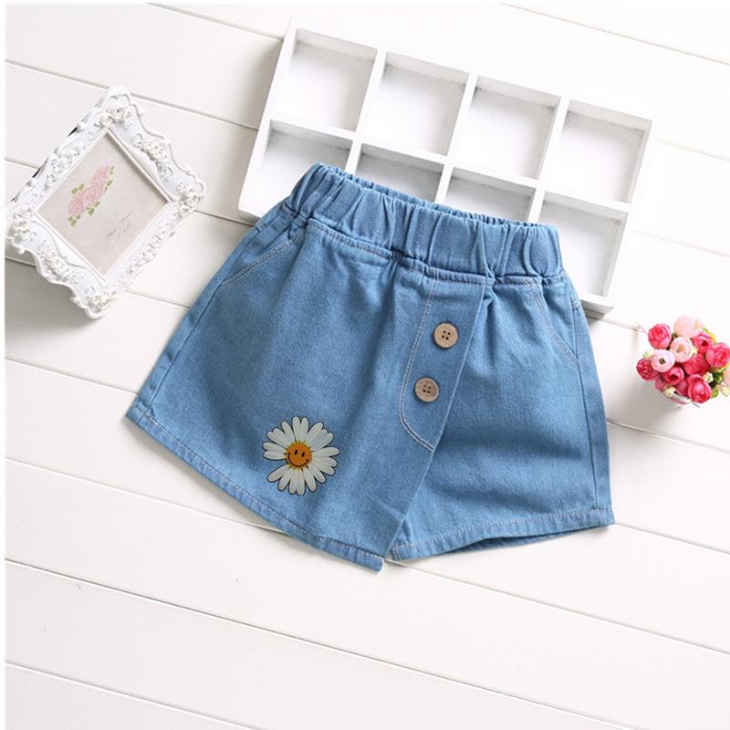 Neue Mädchen Jeansrockhosen Sommer Ausländische Shorts Kinder Faltenhosen Mode Koreanische Version von Kinderkleidung