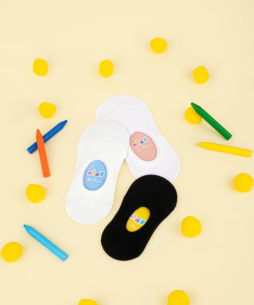Ilogongchil [5Pack] 1507 Kids Hidden Socks - White/Snow White/Black