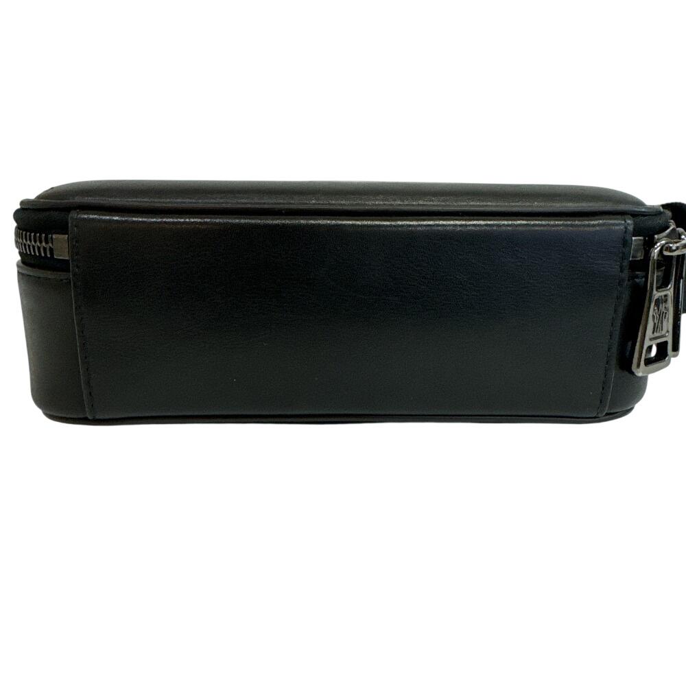 MONCLER Cross body bag leather Horizontal body bag black leather Used