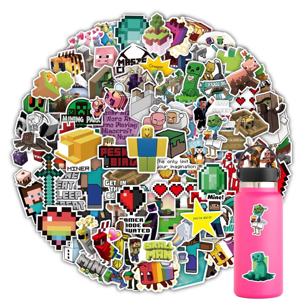 50-100 Waterproof Game Stickers for Luggage, Notebooks, Phones, and Cups