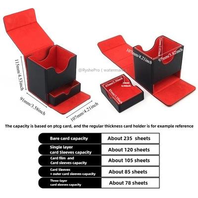 100+ Kart Kapasiteli, Zar Bölmeli Kart Destesi Kutusu MTG TCG PTCG Spor Kartları için 2 Bölücülü Deste Kutusu Kart Ticaret Kartı Saklama Kutusu