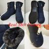 Fashion Non Slip Waterproof Snow Boots Women Thick Warm Long Plush Ankle Boots Women Front Zipper Cotton Padded Shoes Woman Plus Size 44