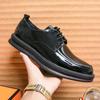 British Trend New Men's White Black Platform Derby Shoes Men Man Male Designer Formal Wedding Prom Dress Shoes Men
