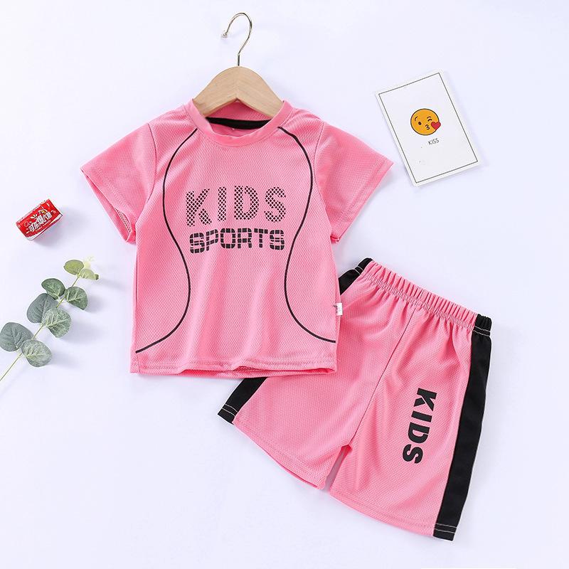 Children's Short Sleeved Soccer Suit Set Boys' Sportswear Girls' Quick Drying Breathable Shorts Medium Large Baby's Clothing