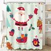 Tu Festive Christmas Shower Curtainholiday Bathroom Decorsanta Claus Patternwaterproof Fabricholiday Giftbathroom Accessoriesxma