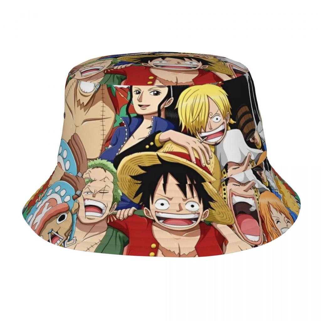 Japonia Anime Zoro Luffy Czapki Bucket Hat z Czaszką dla Kobiet Mężczyzn Letnia Jednoczęściowa Kapelusz Floppy Unikalna na Sporty na Świeżym Powietrzu Kapelusz Wędkarski Ispoti