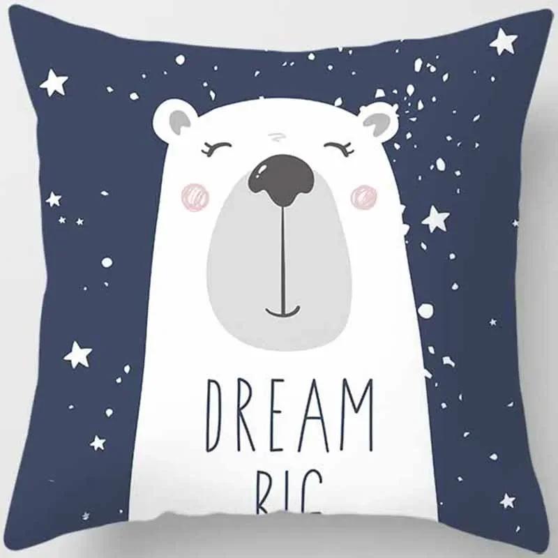 Cute Animal Print Square Pillowcase Home Decoration Car Sofa Cushion Cover