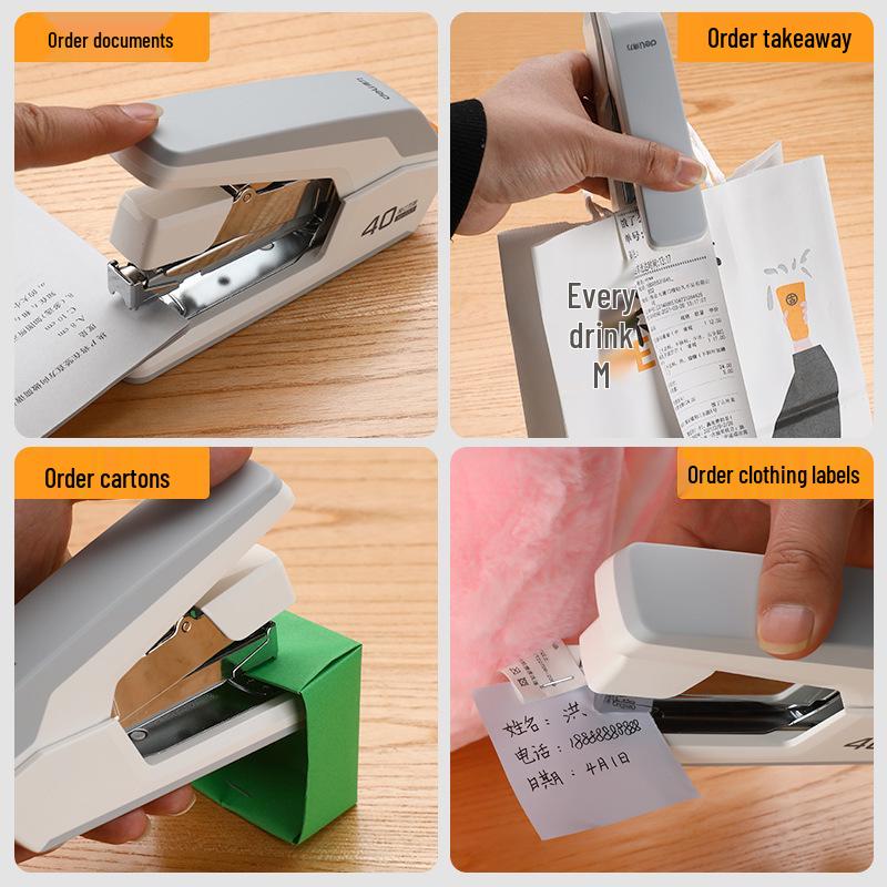 Deli Stationery Student & Office Labor-Saving Stapler, Large & Medium Sizes, Thickened Design