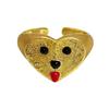 Nails Full Of Zir*****Pening Ring Medieval Vintage Dripping Oil Puppy Cute Stacked Index Finger Ring Woman