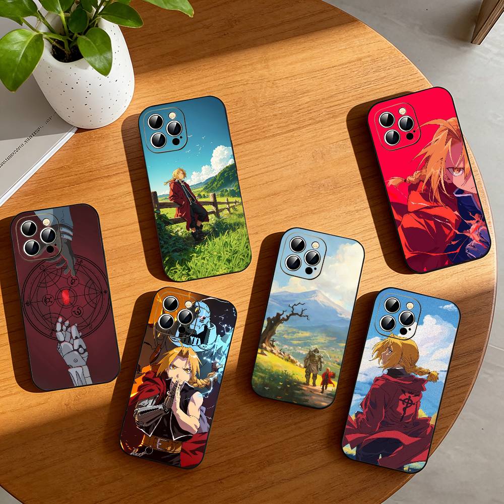 Edward Elric Fullmetal Alchemist Anime Phone Case For iPhone 17, 16,15,14,13,12,11 Plus,Pro Max, Others Soft Black Cover