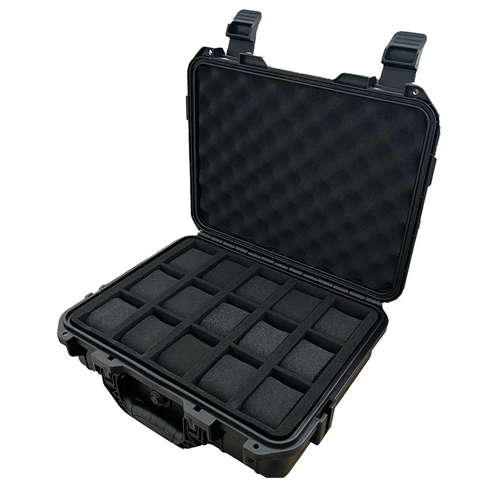 Пластиковый кейс для часов на 15 слотов Портативный водонепроницаемый кейс для часов используется для хранения часов Ящик для инструментов Коробка для хранения часов Жесткий кейс