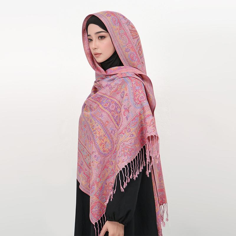 Foulard Paisley Imprime Design Hijabs Pour Femme Cachemire Pashmina Chale Dame Enveloppement Chaud Hiver Foulards Femme