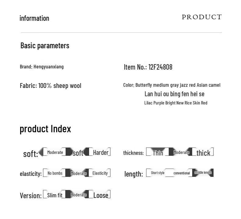 Hengyuanxiang Damen 100% Wolle Slim Fit Strickpullover