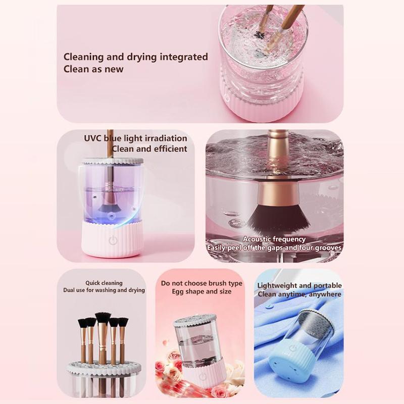 USB Electric Makeup Brush Cleaner Portable 3 In 1 Makeup Brushes Drying Rack Lazy Cleaning Brush Washer Machine Quick Dry Tool