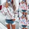 Autumn Tie-Dye Print Loose Plus Size Round Neck Casual Sweatshirt for Women