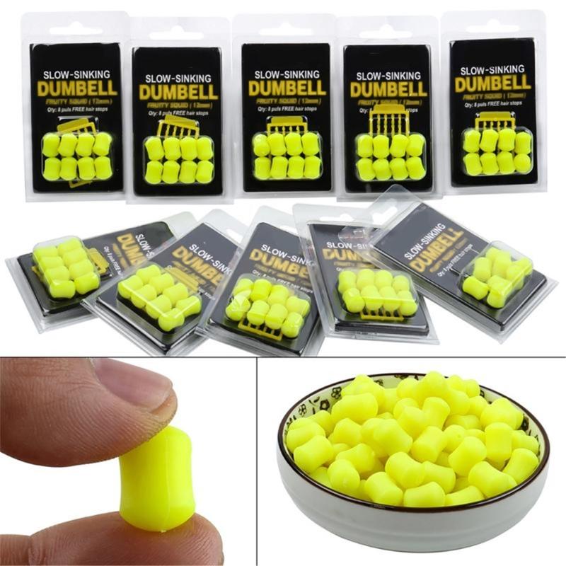 8pack Scented Rubber Fishing Baits Slow Sinking Dumbells Baits for Enhances Durability in Freshwaters