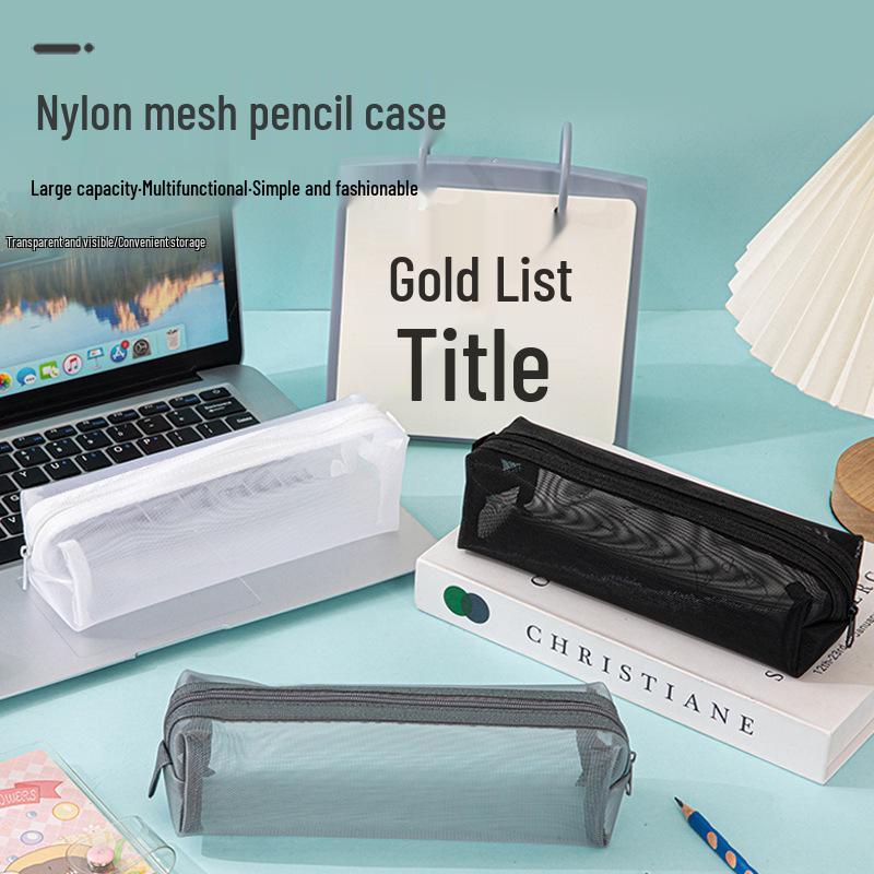 Transparent Mesh Pencil Case: 3D Large Capacity Storage for Students