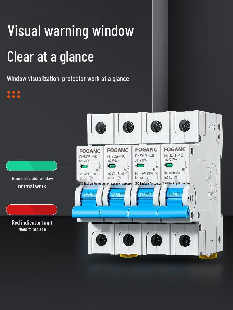 SCB Surge Protector SPDT1 Lightning Arrester 2P/4P 40KA/80KA/25KA, Second-Level Protection