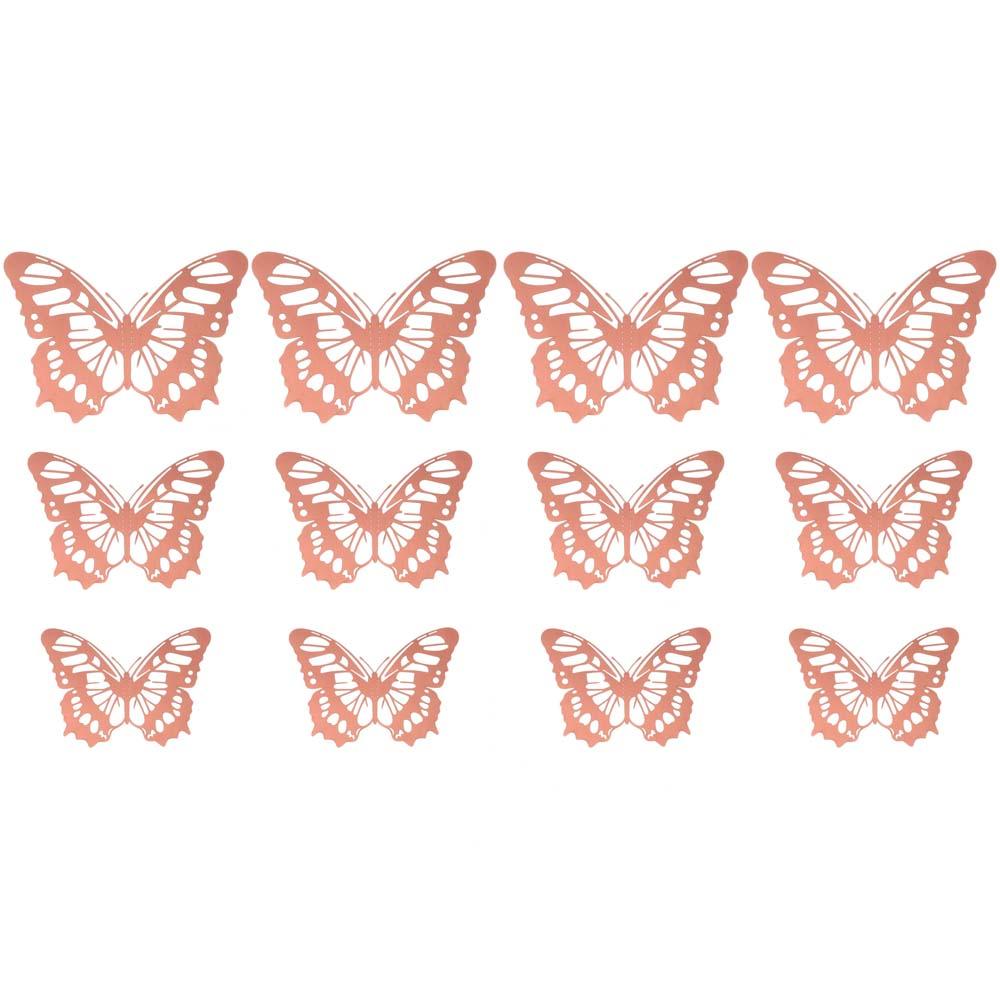 Ornament Home Decoration Gold Silver Rose Gold 3D Hollow Butterfly Wall Stickers Mariposas Decals