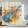 Vibrant Electric Guitar Shower Curtain Waterproof Home Decor Bathroom Accessories