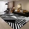 Nordic Style Black Large Carpet Non-slip Living Room Decoration Sofa Area Rug Easy Clean Coffee Table Mat Bedroom Lounge Rugs