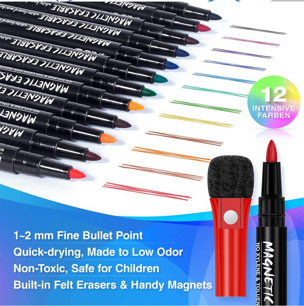 Eco-Friendly Water-Based Whiteboard Markers for Kids – Easy Erase, Bold Colors, Large Tip