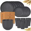 Rice Husk Disposable Tableware Set - Food Grade, High Temperature Resistant Bowls, Plates, and Chopsticks.