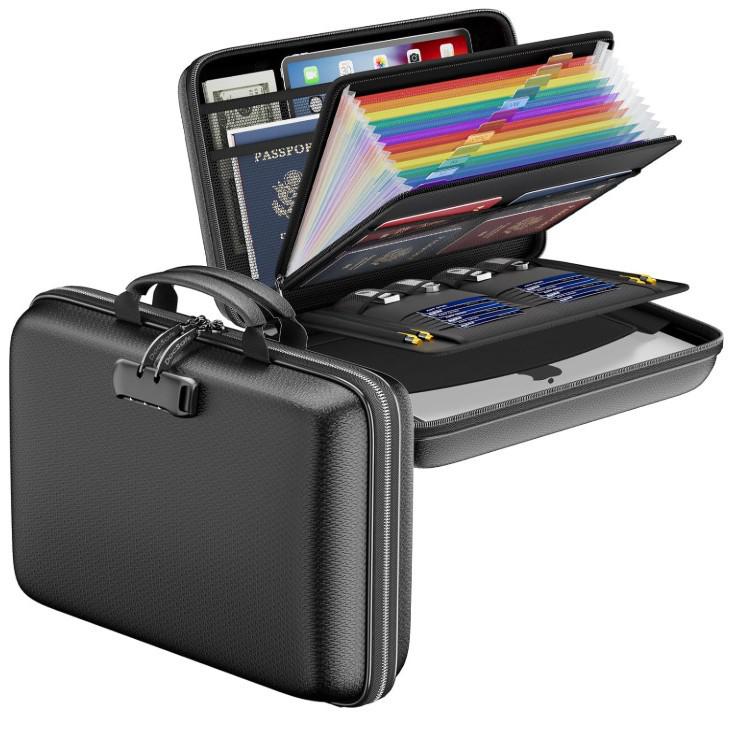 Portable Fireproof & Waterproof EVA Accordion File Storage Box