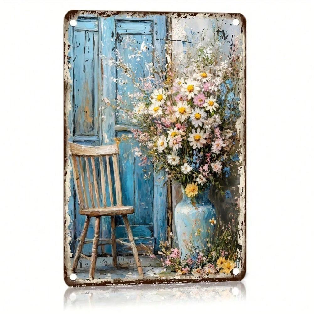 Christmas Retro Metal Tin Sign - Wall Art Decor for Home, Bar, Garage, Pre-drilled, 8x12 Inch