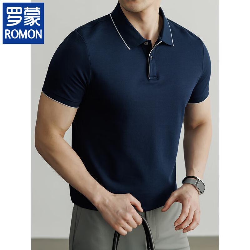 ROMON Men's Ice Silk Breathable Modal Polo Shirt
