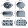 Gray Silicone Cake Pan High Temperature Resistant Cake Mold DIY Pastry Baking Tools Muffin 3D Bread Baking Accessories