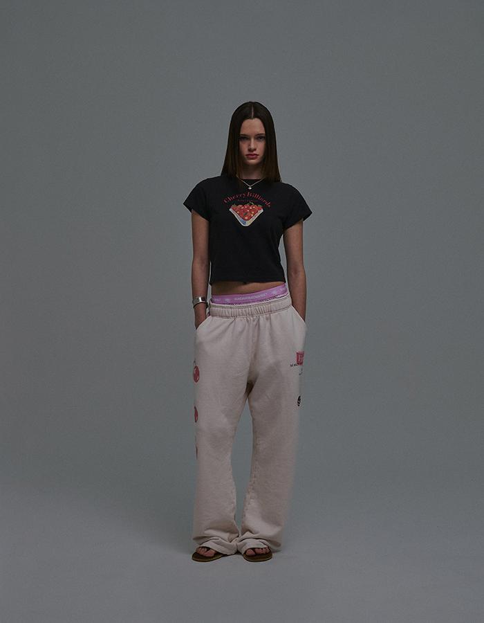 SUNDAY FRUIT MARKET W) Cherry Billiards Tee Black