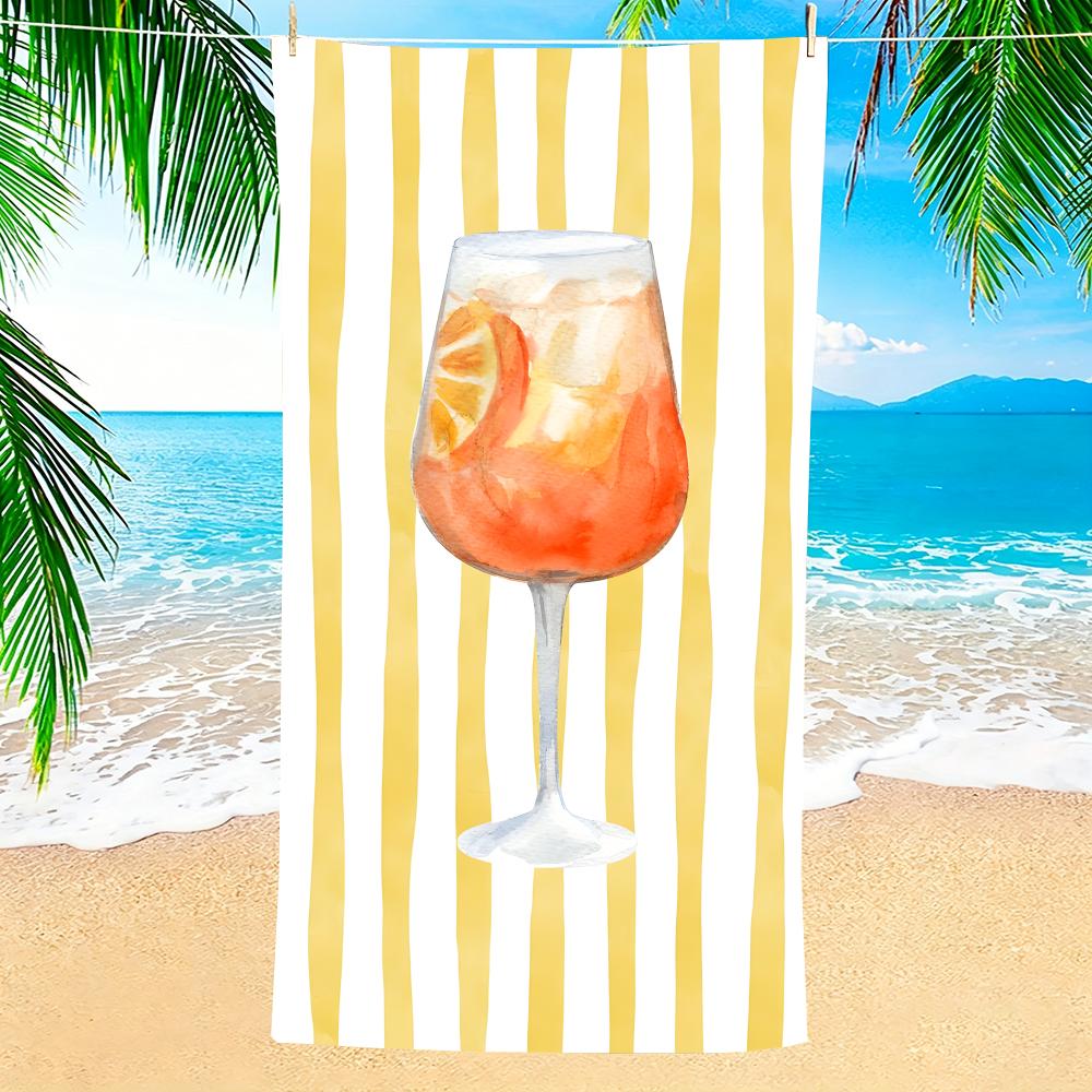 Towel Microfiber beach towel, quick-dry, sand-free, ultra-fine fiber, super soft. A-Aperol Spritzs