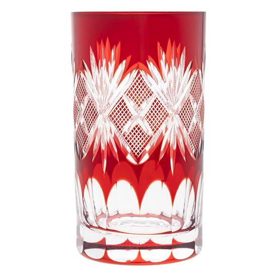 [Authentic] Tajima Glass "Edo Kiriko" Tumbler Glass, Diameter approx. 6cm x Height 11cm, Capacity ap