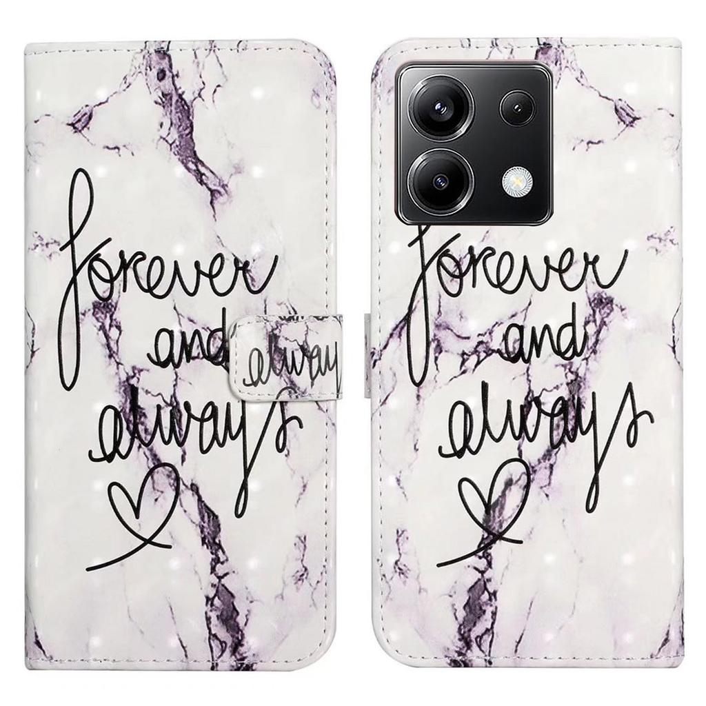 For Xiaomi Poco X6 5G/Redmi Note 13 Pro 5G Case 3D Creative Pattern PU Leather Stand Phone Cover