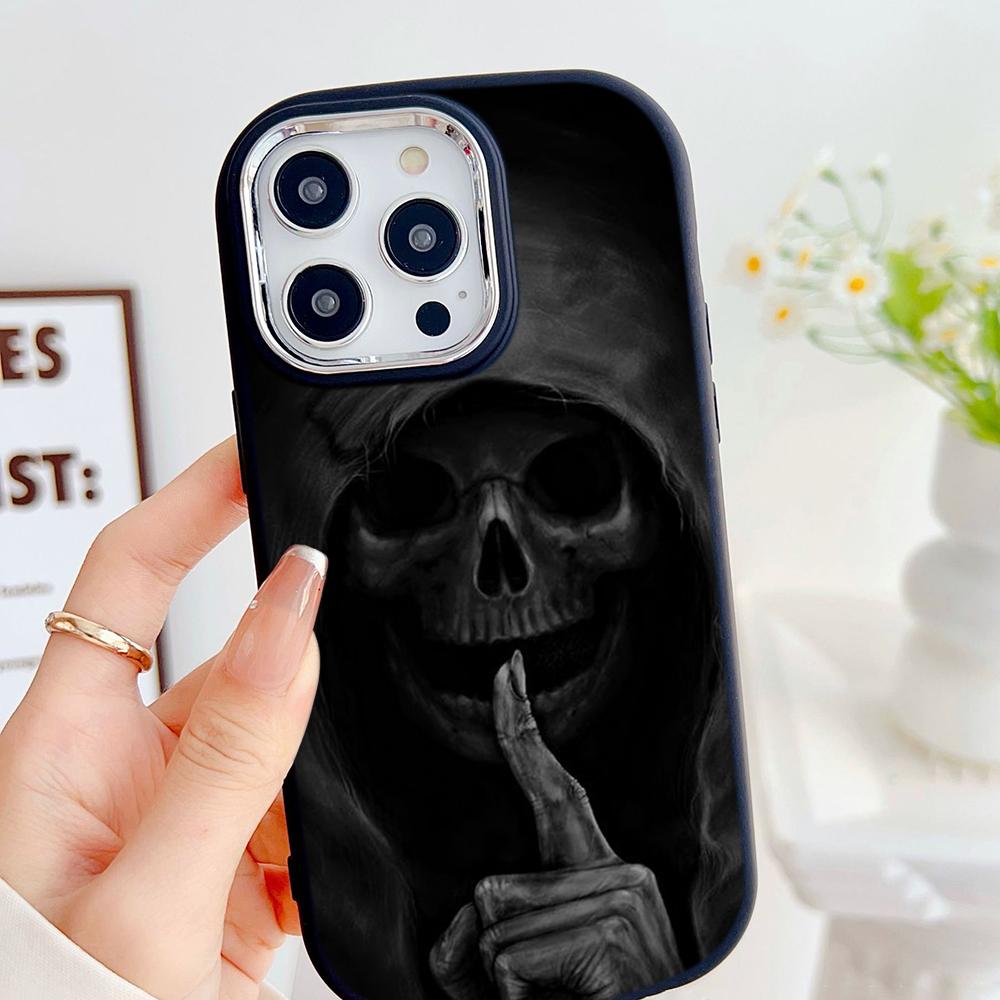 LZ13 Death Prayer Grim Reaper Skull Soft Phone Case for Samsung S24 Ultra S23 Plus A16 A54 A34 A06 Infinix Hot 40 30i Lens Protection Shockproof Cover