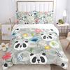 Cute Panda HD Print Polyester Bedding Set,Kids or Adults for Beds Quilt Cover Pillowcase Bedding Set,girl King Size Bedding Set