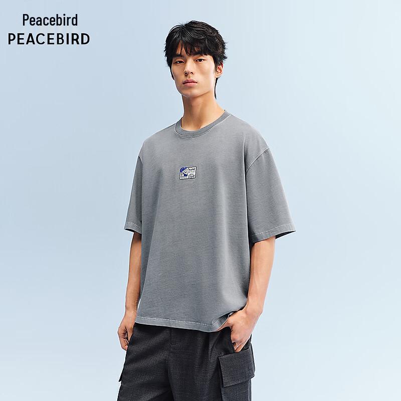 PEACEBIRD MEN s Skateboard Dog Embroidered T-Shirt S