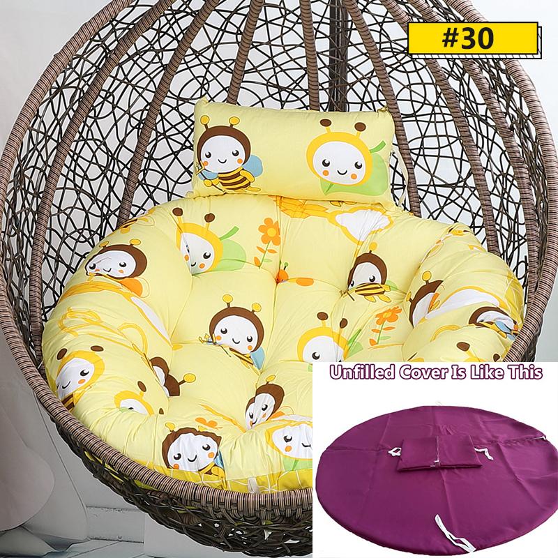 Hanging Swing S/L Unfilled or Filled Egg Basket Seat Chair Cushion Cover (NO Chair)Papasan Round Detachable Pillow Home Patio