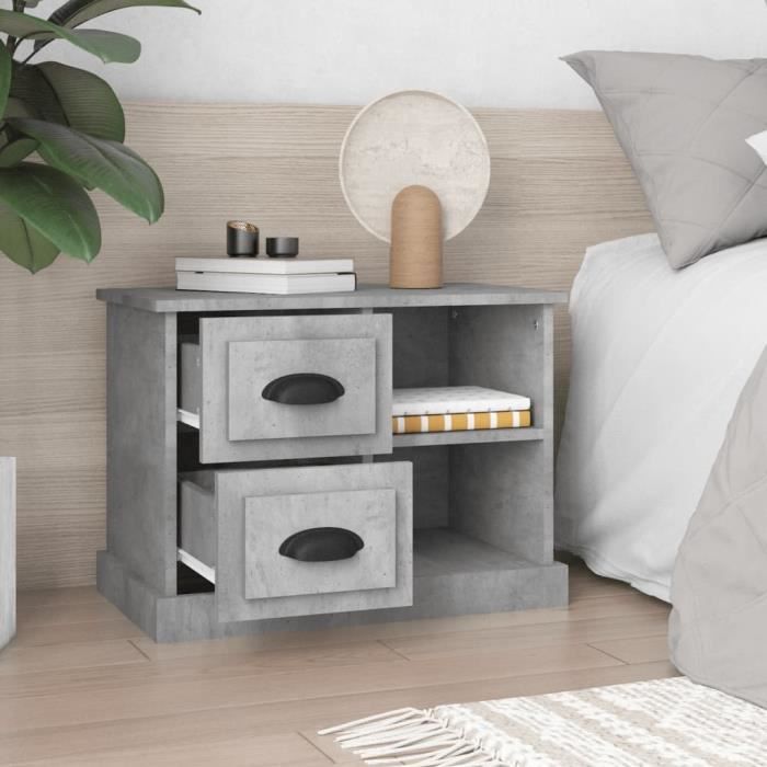 VidaXL Bedside Table Concrete Grey 60x35.5x45 Cm 816372