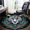 1PC Leopard Print Office Round Rug, Non Slip, Soft and Durable Office Rug for Interior Decoration, Perfect for Office