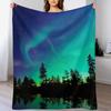 Aurora Borealis Throw Blanket Valentine Gift Ideas Weighted Warm for Winter Quilt Blankets