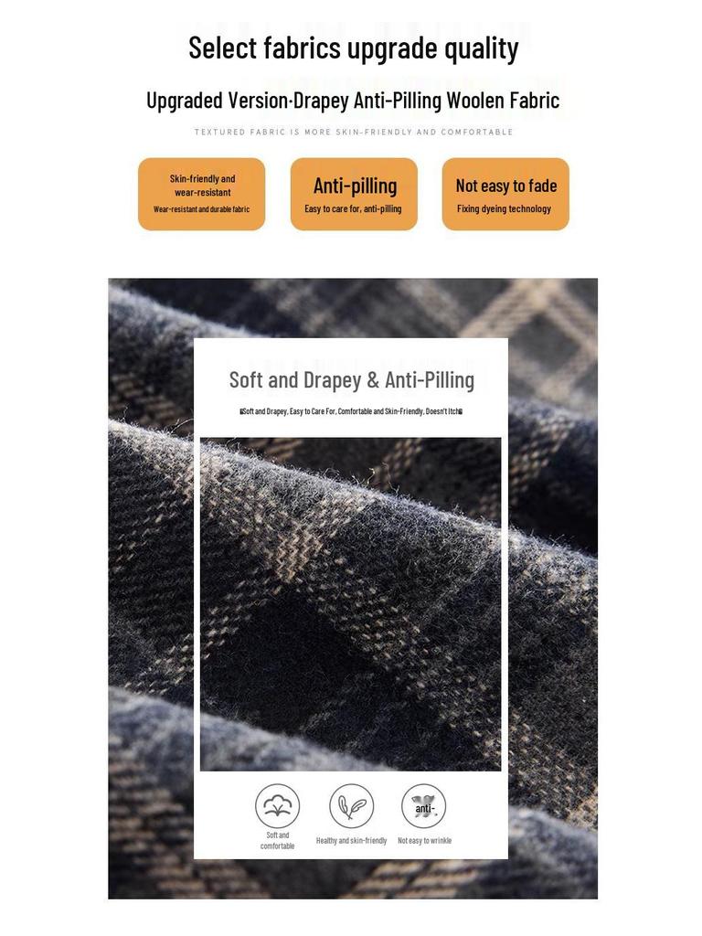 Women's Plaid A-line Skirt: Mid-Length, Thickened for Autumn/Winter 2025, Slimming Fit.