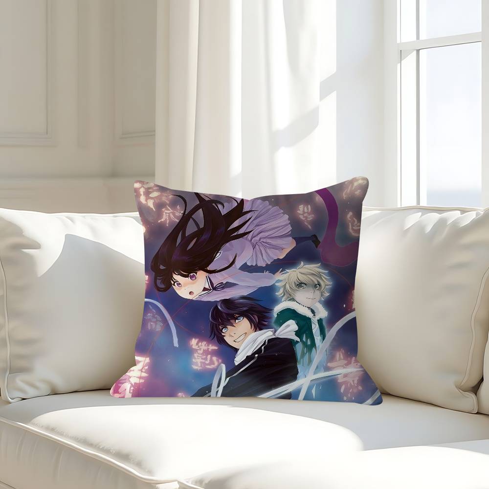 N-Noragami Anime Kissenbezüge Cartoon Sofa Dekorative Zuhause Doppelseitiger Druck Kurzer Plüsch Niedlicher Kissenbezug
